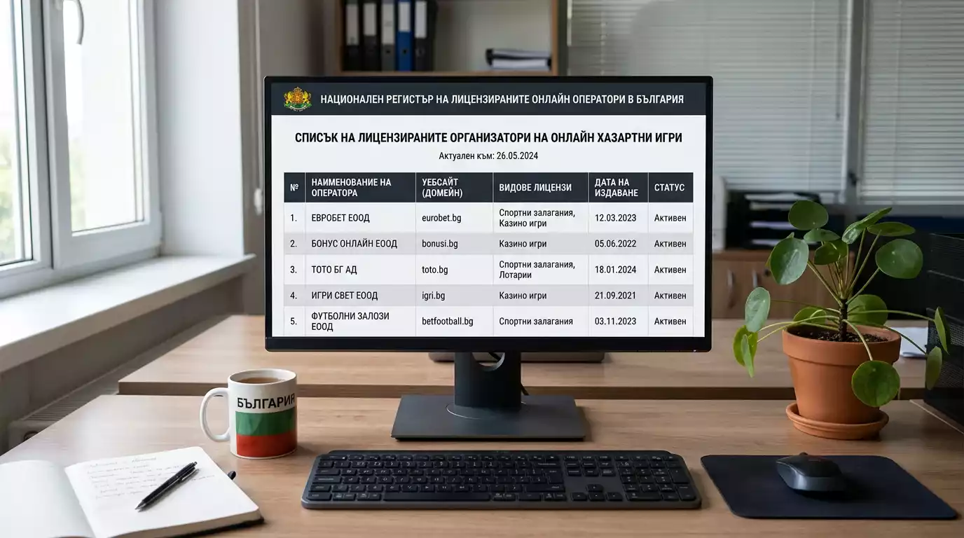 Официален регистър с лицензирани онлайн оператори в България