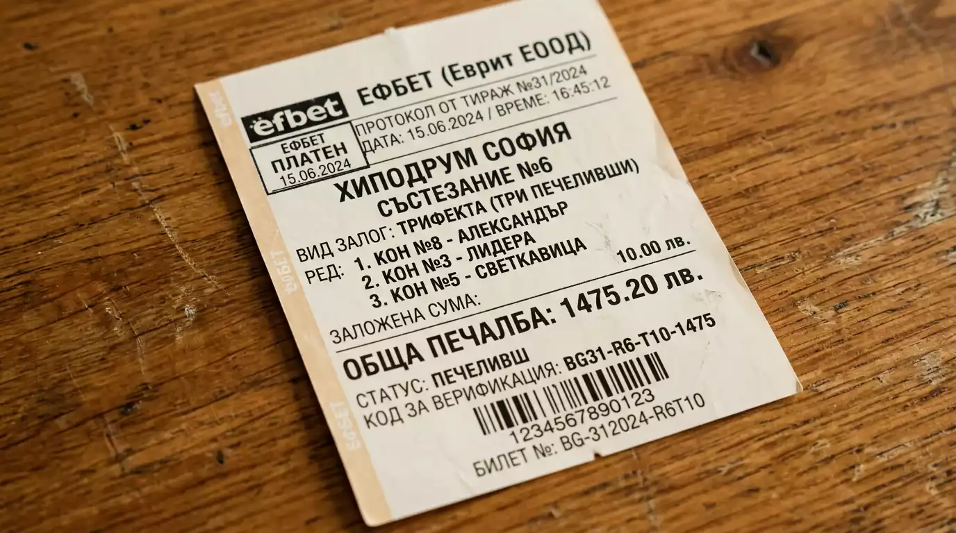 Печеливш трифекта фиш с трите коня в точен ред и високо изплащане